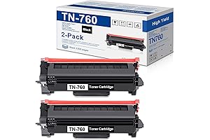 TN760 Toner for Brother Printer 2 Pack