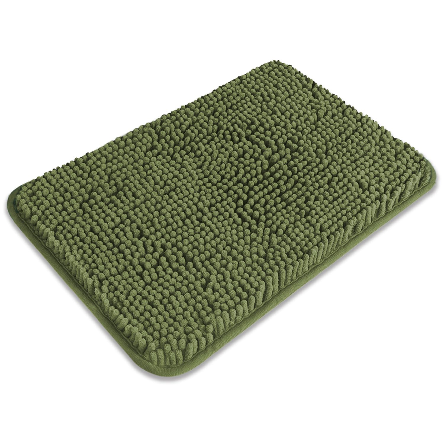 PureSwan Small Bathroom Rug 12"x18" – Washable and Absorbent Bath Mat, Non Slip, Thick Soft Chenille Bath Rugs for Bathroom, Shower, Sink, Dog mat(Sage)