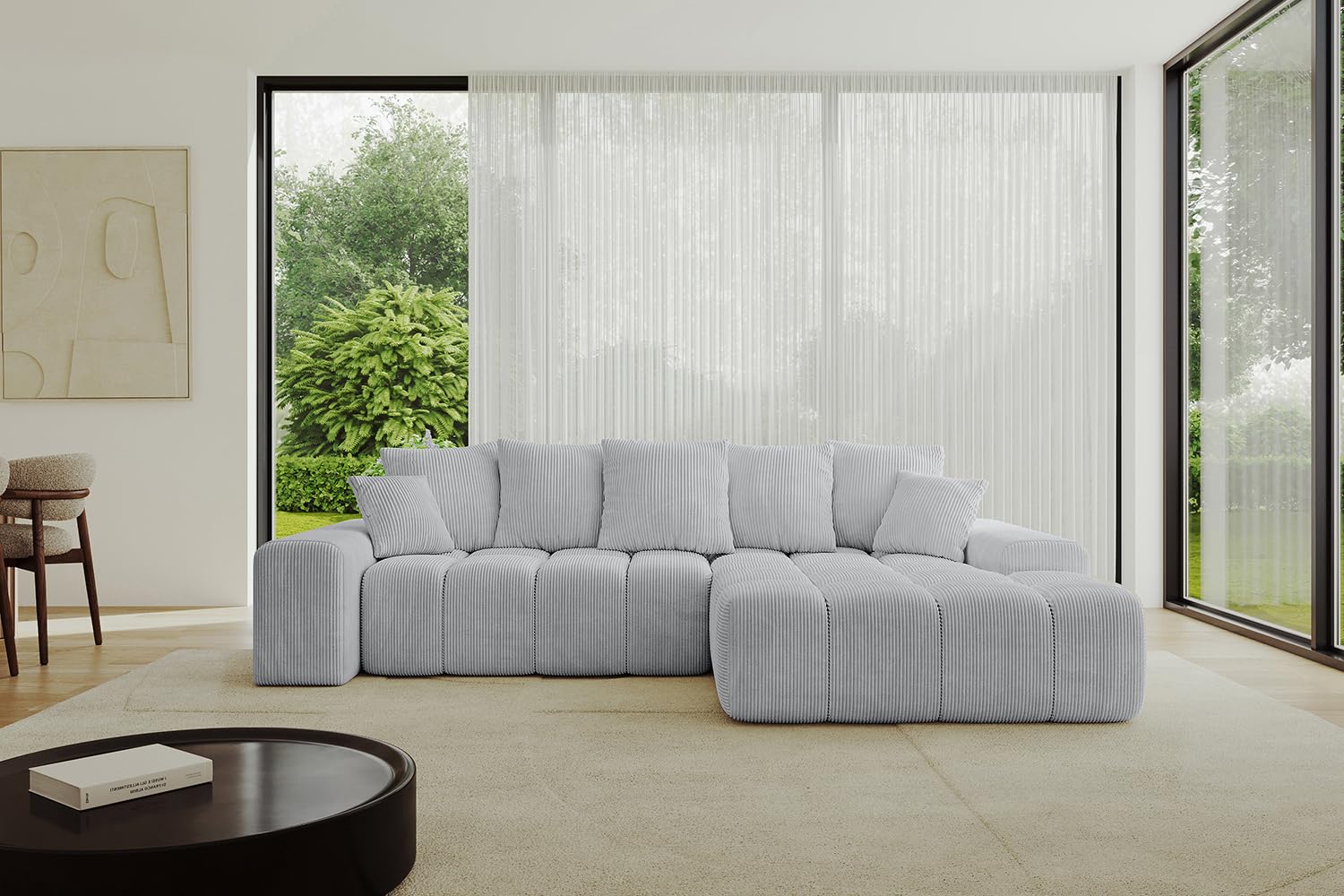 ALTDECOR Ecksofa mit Schlaffunktion L-Form ENSI-L 267x164x69 - Grau