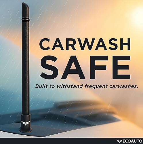 Miniatura 7 de EcoAuto Antena universal para camión corta y rechoncha de 8 pulgadas, accesorios de camión para Ford, Dodge, GMC, Chevy, Jeep (2007+) - antirrobo