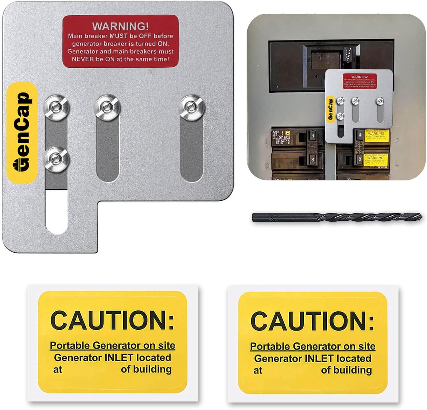 Generator Interlock Kit Compatible with Square D QO or Homeline 150 or 200 amp panels, for Safe Usage of Portable Power During Outage