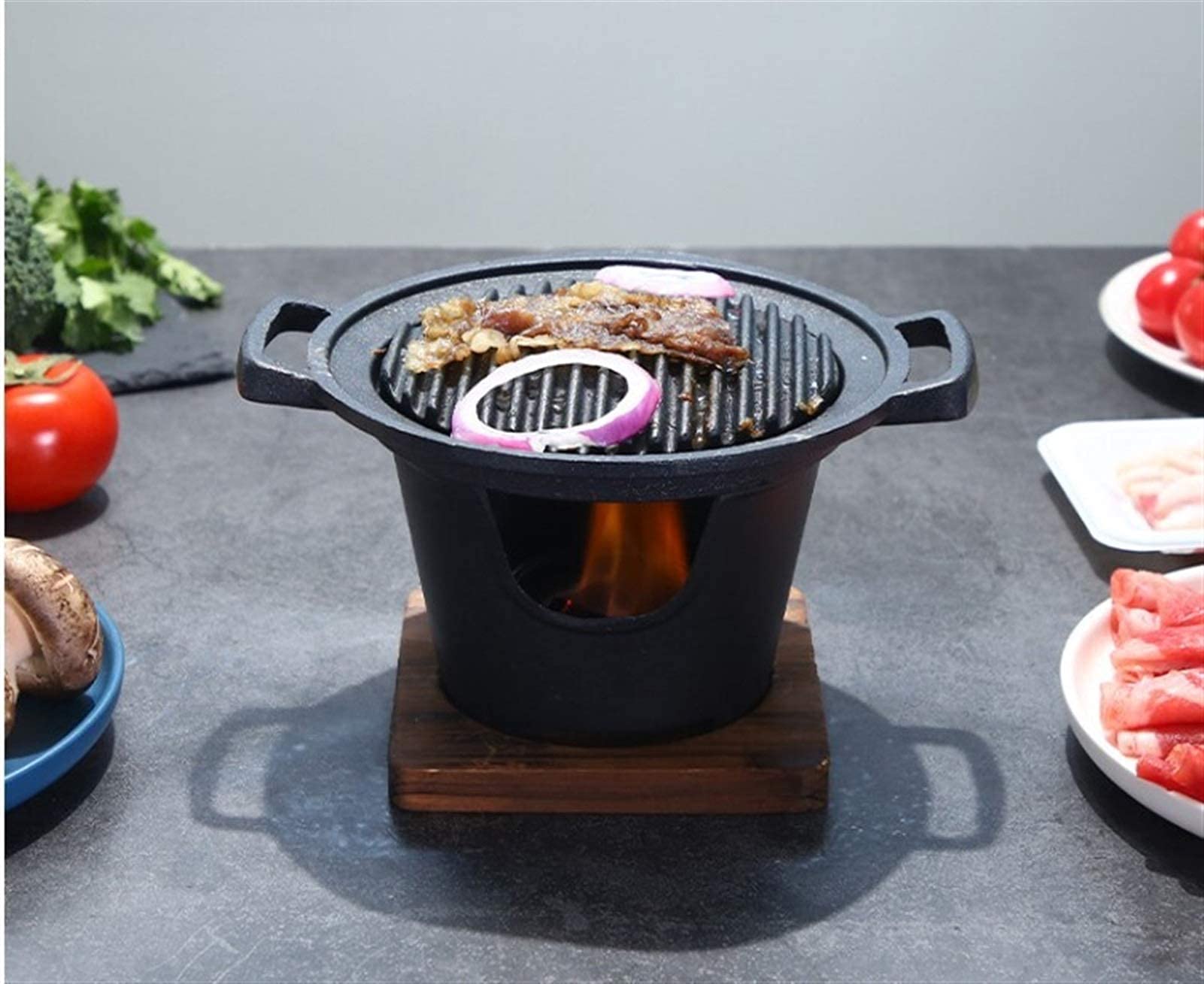 Barbecue per Interni ed Esterni Griglia a Carbone Griglia per Barbecue Griglie per Barbecue da Tavolo Doppie per Uso Domestico BBQ Cucina Coreana Barbecue Antiaderente