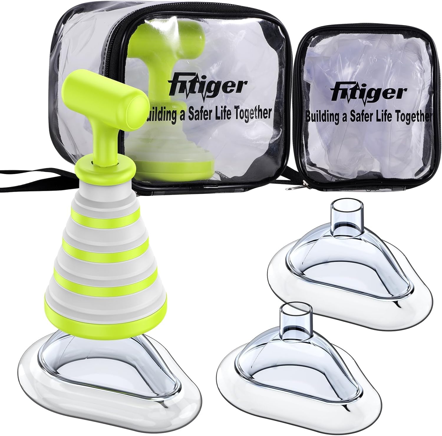 Choking Rescue Device, Fitiger FoldPumpVac Suction Rescue Device First Aid Kit for Kids and Adults, Portable Airway Suction Device, Anti Choking Device for Children and Adults