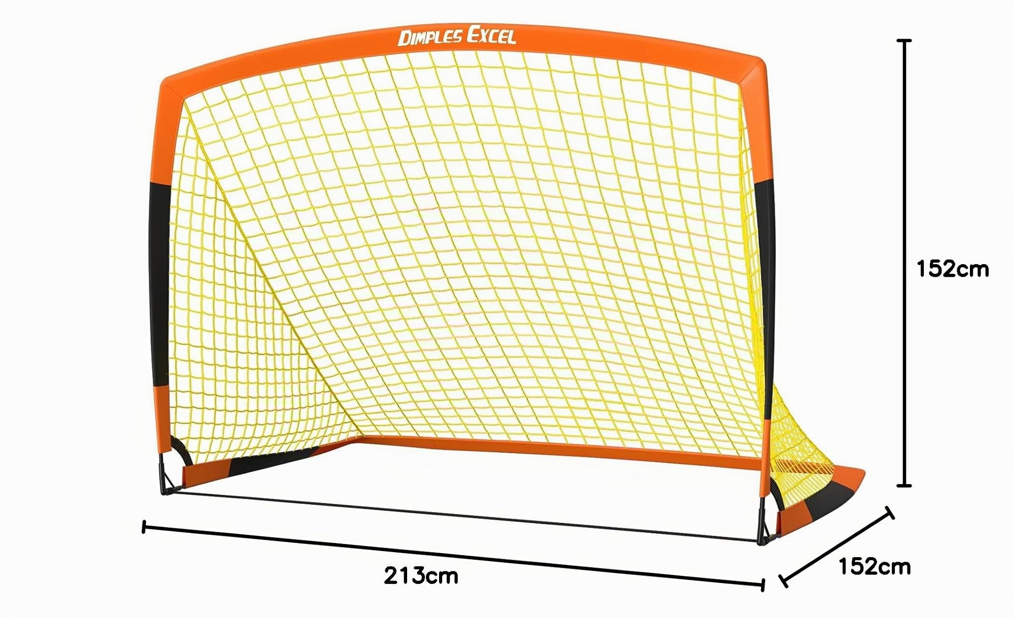 Dimples Excel But de Football Pop-Up Pliable | en Option avec Ballon, Pompe, Cônes | Ensemble de 1 ou 2 buts Portables en Trois Tailles | Idéal pour l’entraînement en Plein air des Enfants