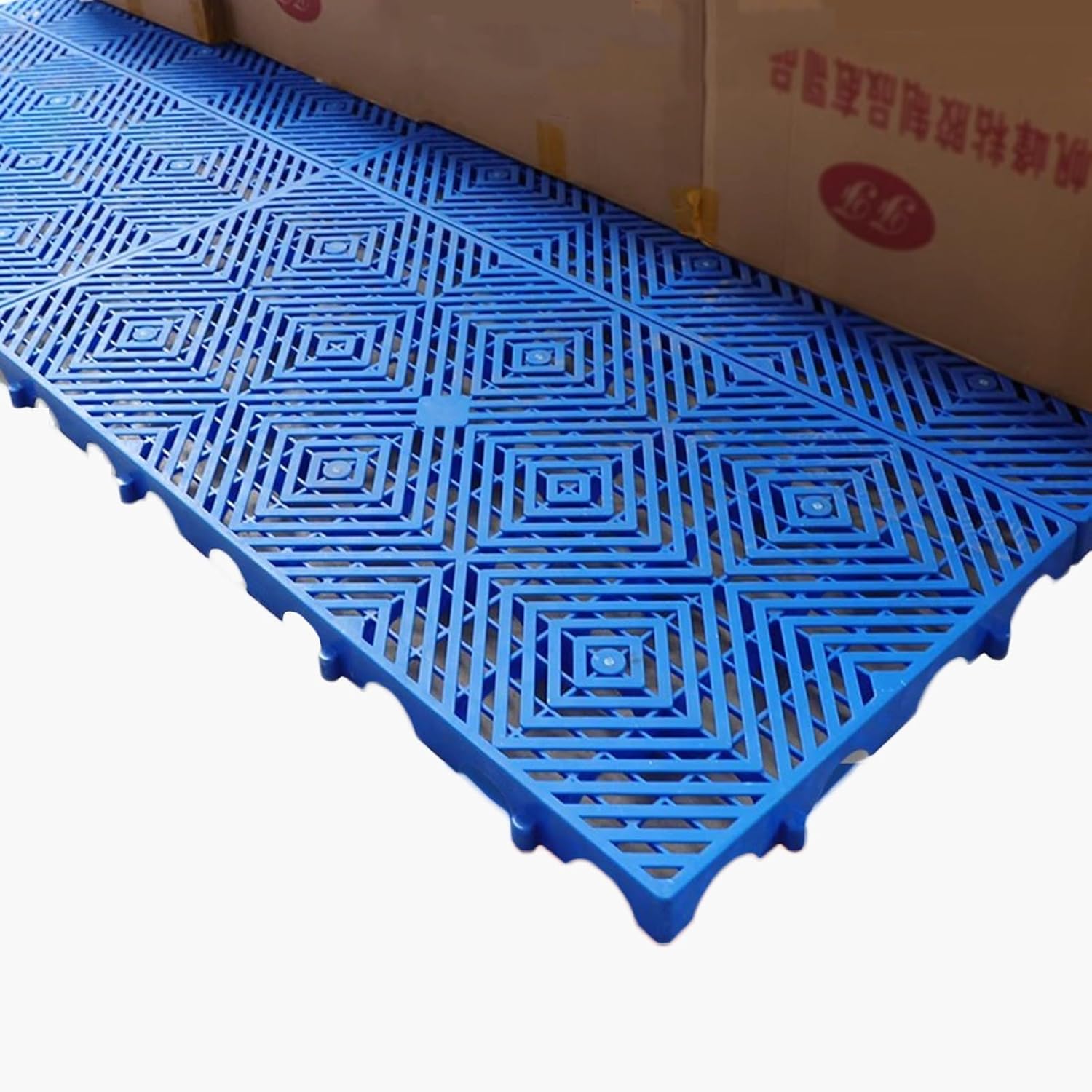 Warehouse Storage Polyethylene Pallet, Breathable Grid Plastic Pallet Skid, Lightweight Floor Pallet Pad Board, Supermarket Goods Display Tray Mat Rack Color : Blue-23.6x11.8x1.2in