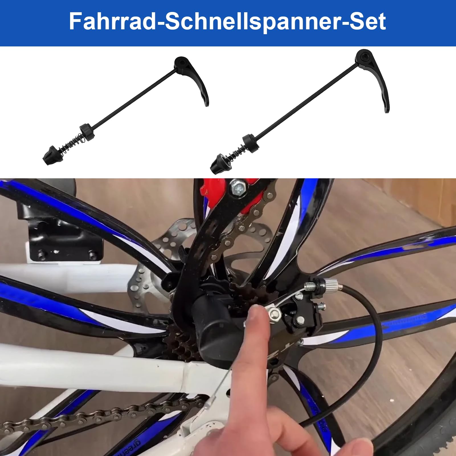 Set 2 tenditori a sgancio rapido per bicicletta MTB anteriore posteriore