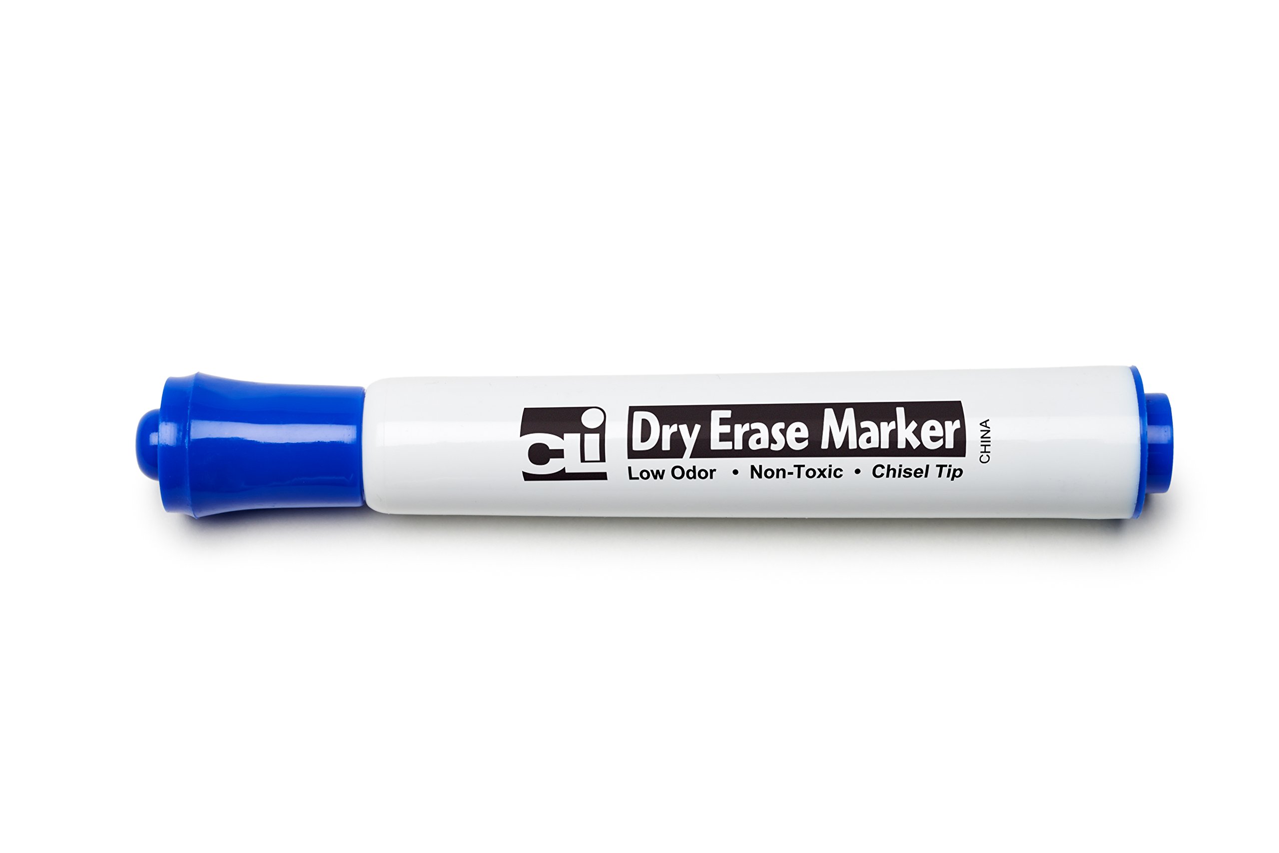 Charles Leonard - Blue Chisel Tip Dry Erase Markers Barrel Style - 12 Count