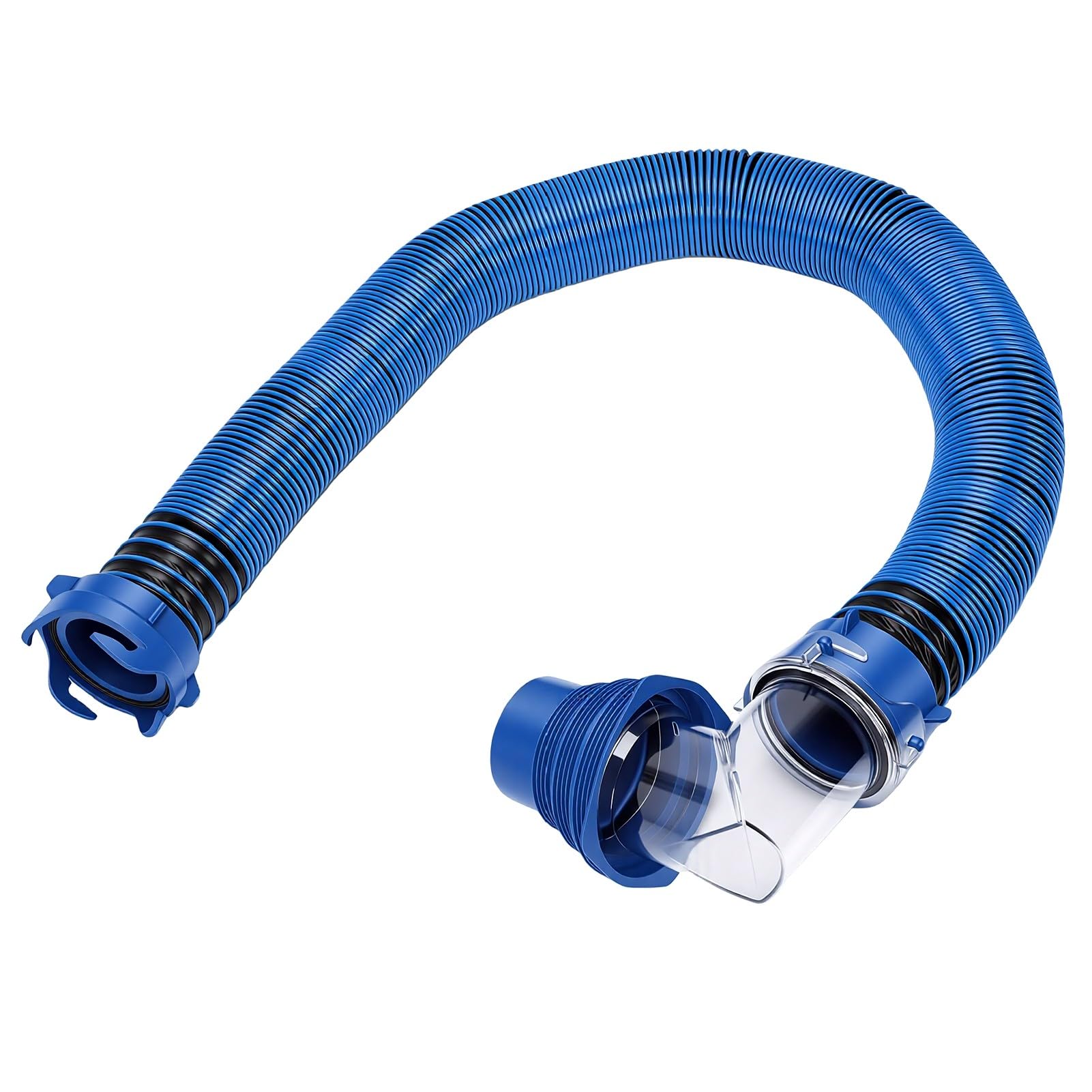 Kit Tubo per Scarico Camper 20 Ft con Gomito Trasparente a 90 | Tubo per acque reflue in TPE con adattatore 4 in 1, tappi terminali a prova di perdite, per serbatoio delle acque reflue