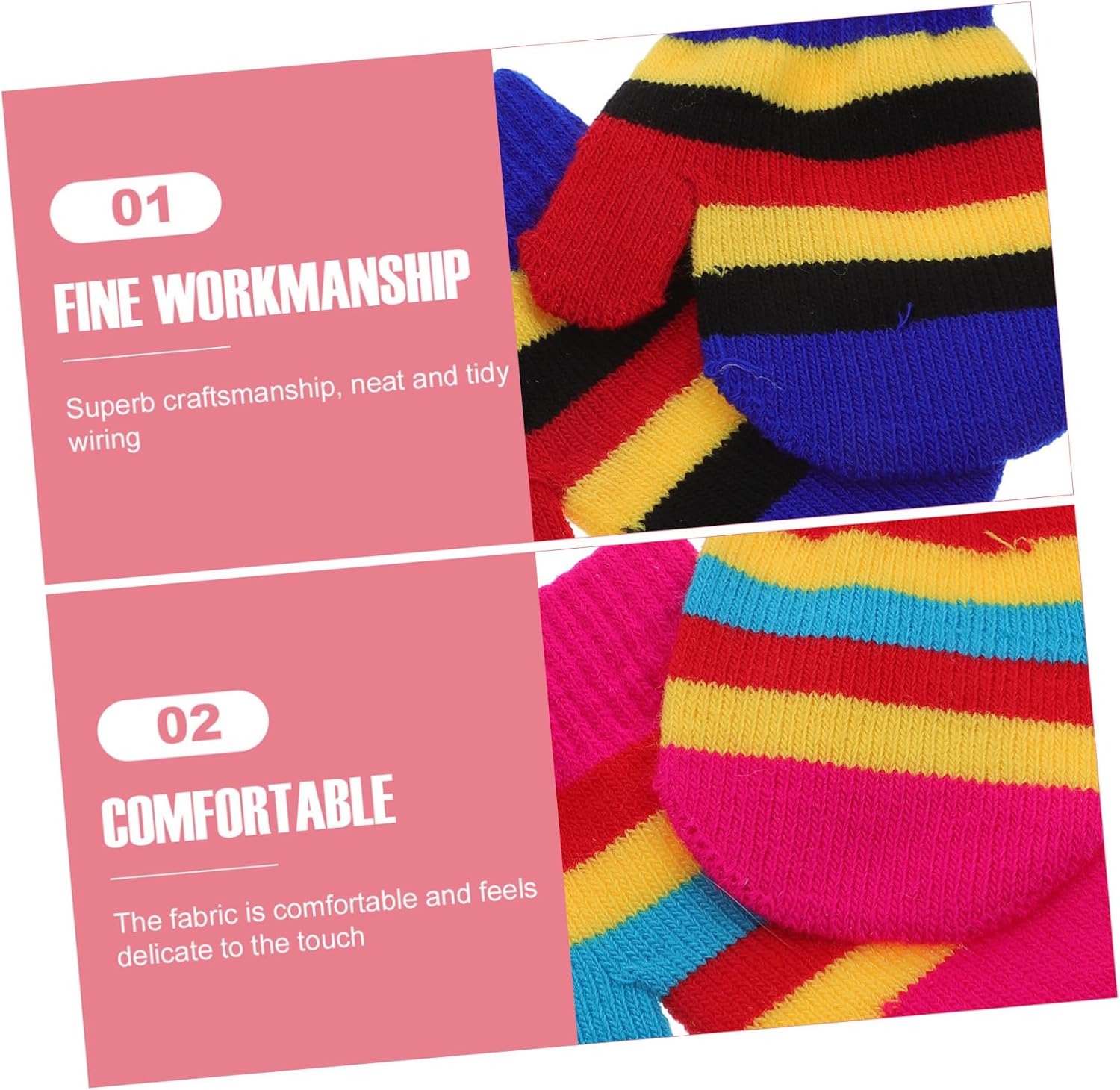 6 Pairs Winter Knitting Gloves for Boy Girl Ages Anti-scratch Hand Warmers Soft Material Unisex Warm Supplies