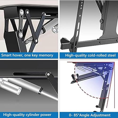 Miniatura 5 de Soporte motorizado para TV de techo, elevador eléctrico desplegable para televisores de 32 a 75 pulgadas, soporte abatible ajustable, soporta hasta