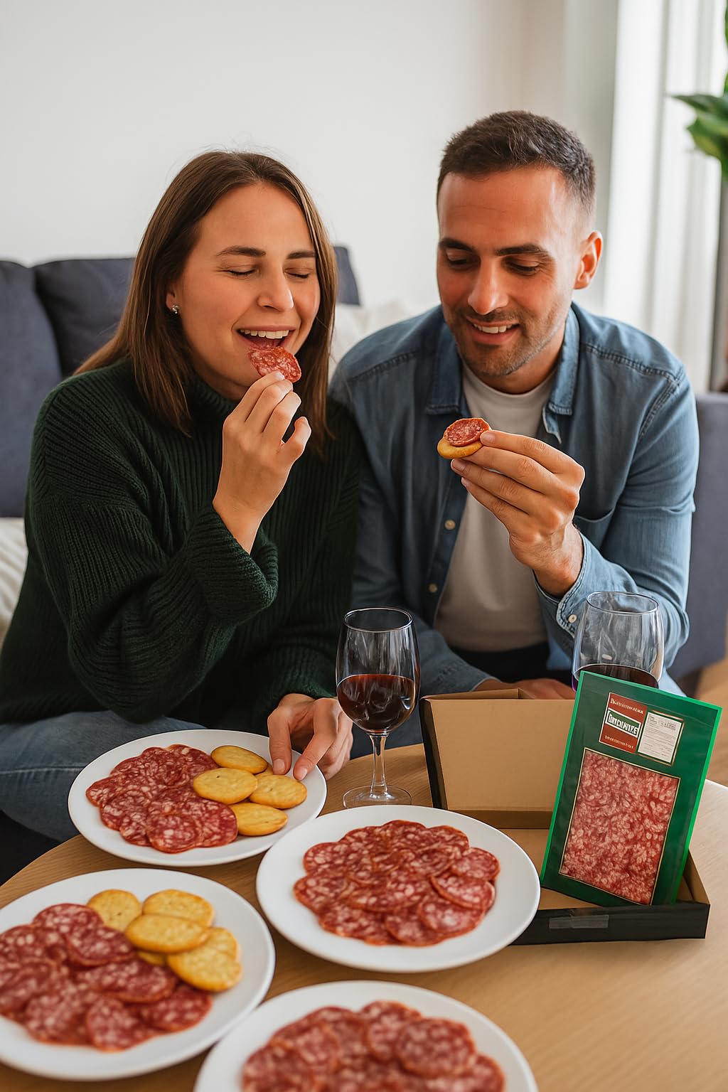 Salchichón Ibérico de Bellota 50% Raza Ibérica loncheado. Salchichón Bellota Ibérico loncheado envasado al vacío. Contiene 5 sobres x 100 grs (500g) Embutidos ibéricos. Salchichón Ibérico Salamanca.