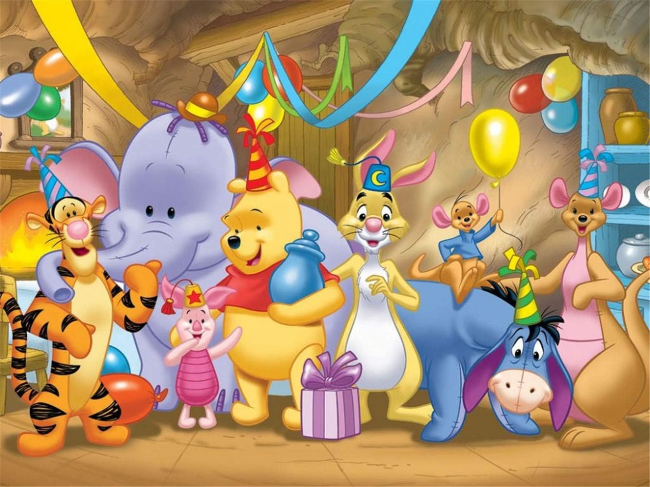 Baby Shower Backdrop 7x5 Photography Background Happy 1st Birthday Infant Cartoon Happy Clubhouse Birthday Party Wall Decoration