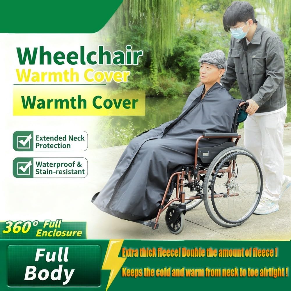 Saco para Silla De Ruedas De Felpa Gruesa Impermeable, Manta para Adultos Resistente Al Viento con Ajuste Universal, Ideal para Cuerpo Inferior Y Uso Diario En Silla De Ruedas