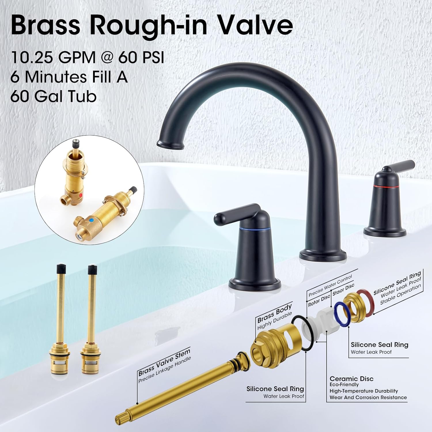Bathtub Faucet & Rain Shower System Combo- BK02