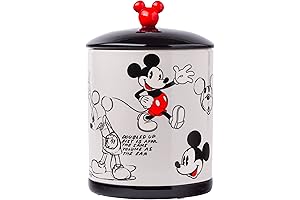 Silver Buffalo Disney Vintage Mickey Mouse Sketches Ceramic Cookie Snack Jar (Large)