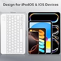 Vista 3 de Teclado Bluetooth OMOTON, Teclado Inalámbrico Recargable con Retroiluminación para iPad, iPad Pro, iPad mini, iPad Air con LED Iluminado (Blanco)