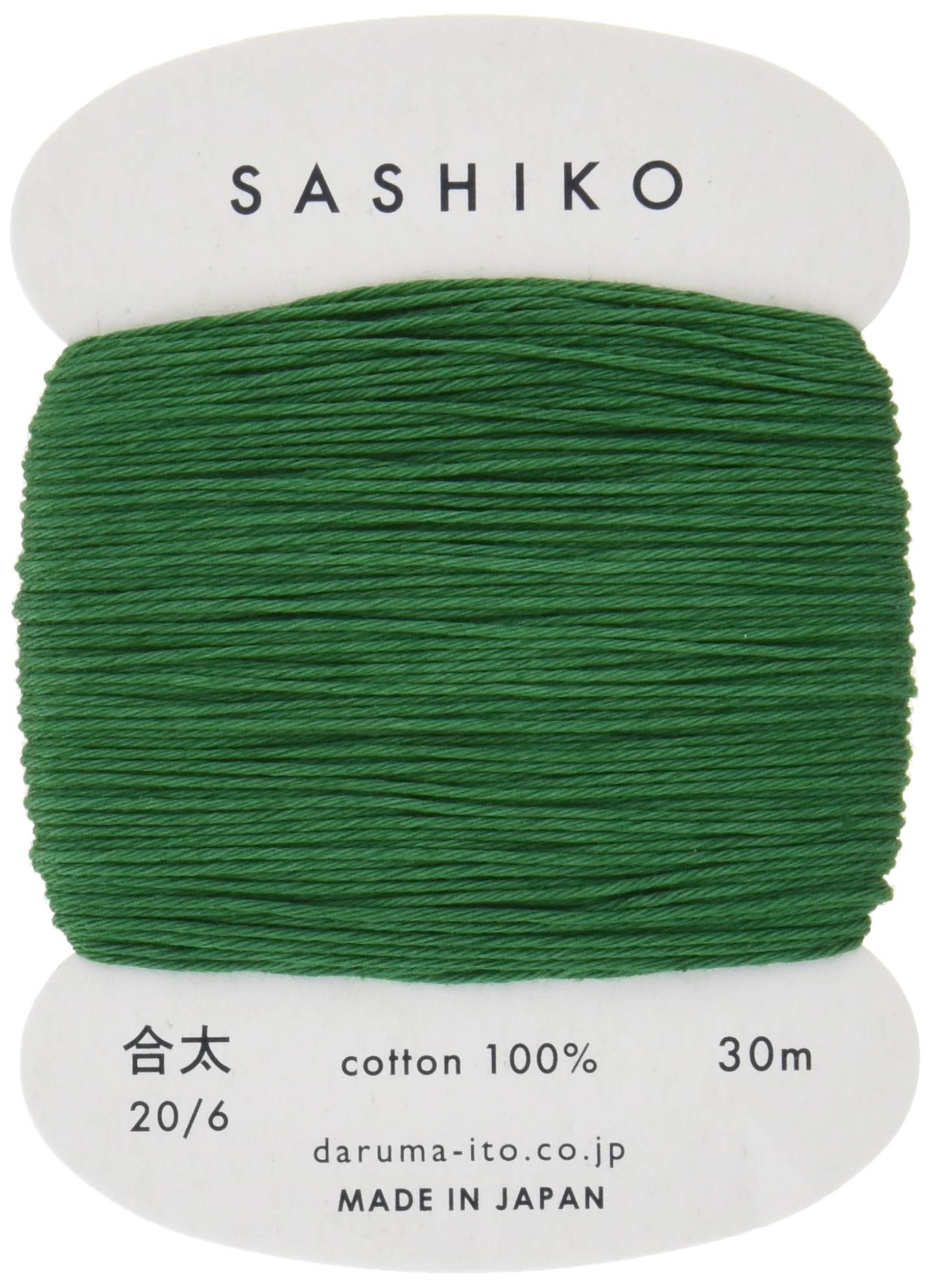 Sashiko Thread Medium Weight 30m Col. 208 -Dark Green- Japanese Embroidery &amp; Quilting by Yokota