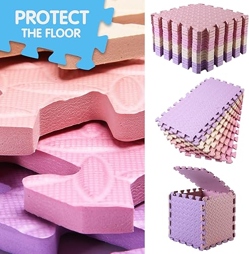 Miniatura 3 de Tapete de juego de espuma de 16 azulejos para bebé, suaves y seguros, tapetes de espuma EVA para el piso, tapete cuadrado para bebé, tapete de piso