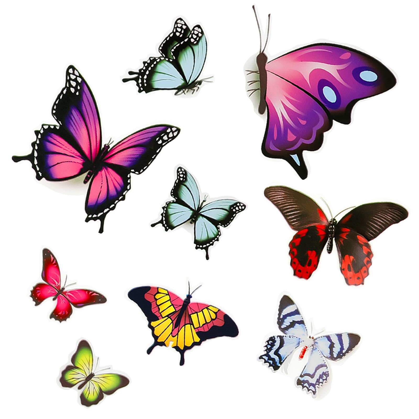 1 pieza de pegatina de mariposa 3D, pegatina colorida para álbum de recortes, pegatina decorativa de mariposa, artesanía de papel de mariposa, para automóvil, arte, guitarra, manualidades de pared