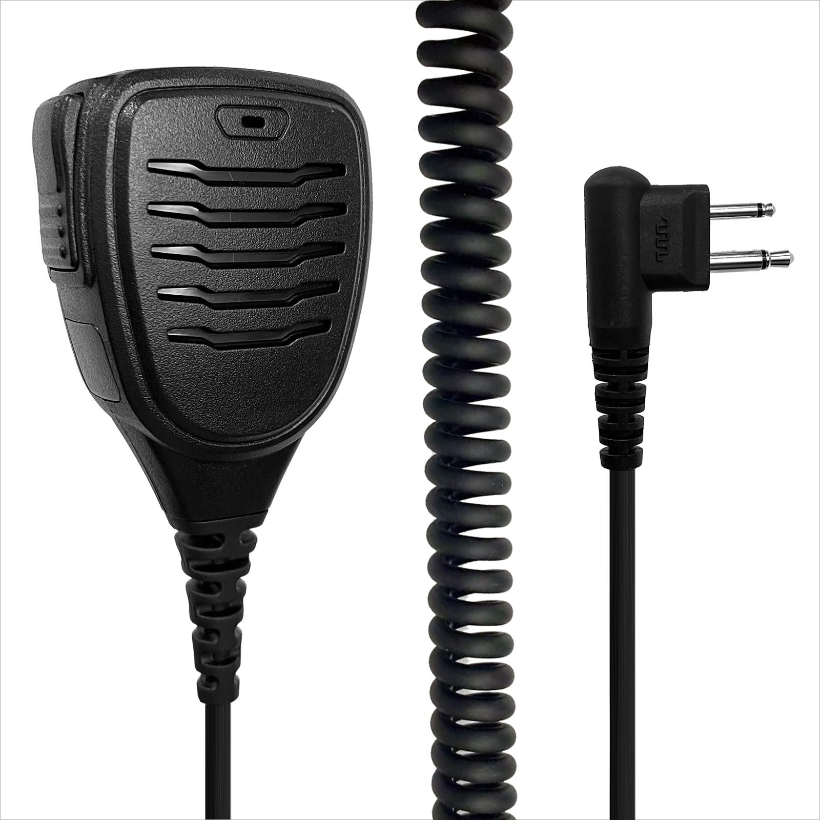 Dual PTT Earpiece Headset For Motorola Walkie Talkies - Skin Color 2-Prong Mic