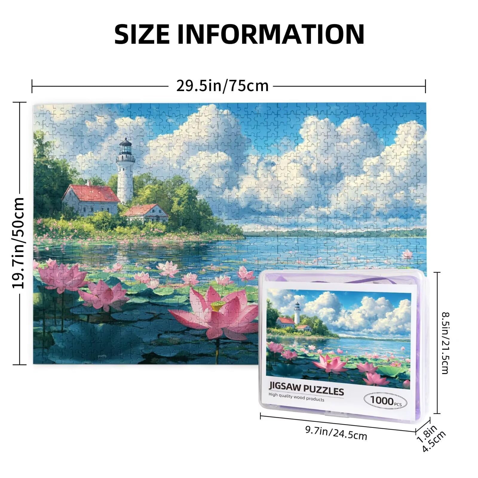Puzzle Lotus, 6000 elementów, jezioro, puzzle dla dorosłych, z pudełkiem na prezent, "zrób to sam", duże drewniane puzzle dla dorosłych, gra zręcznościowa dla całej rodziny, prezenty dla kobiet, 105 x