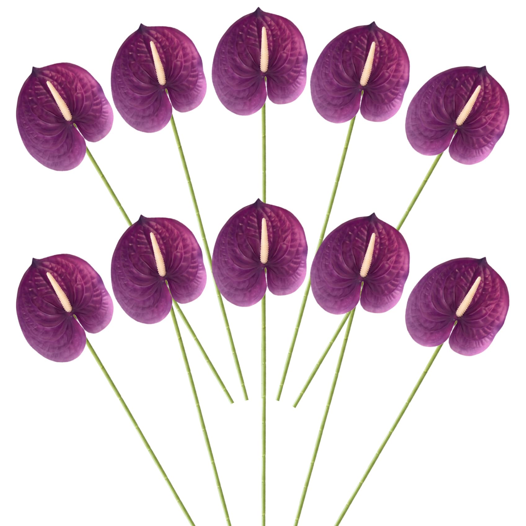 Fleurs artificielles d'Anthurium violettes pour centre de table de mariage