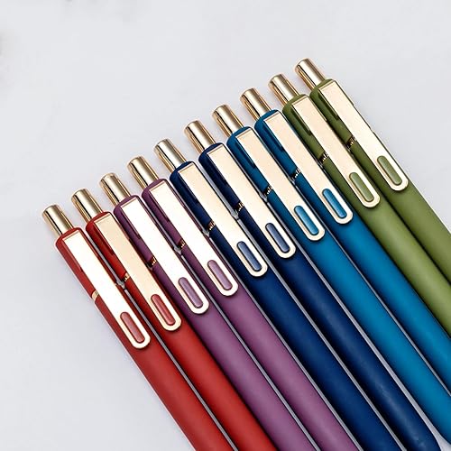 Miniatura 6 de Bolígrafos de gel de 0.020 in de tinta negra, retráctil, lindo bolígrafo para escritura suave, suministros de oficina escolar (vintage, 10 unidades)