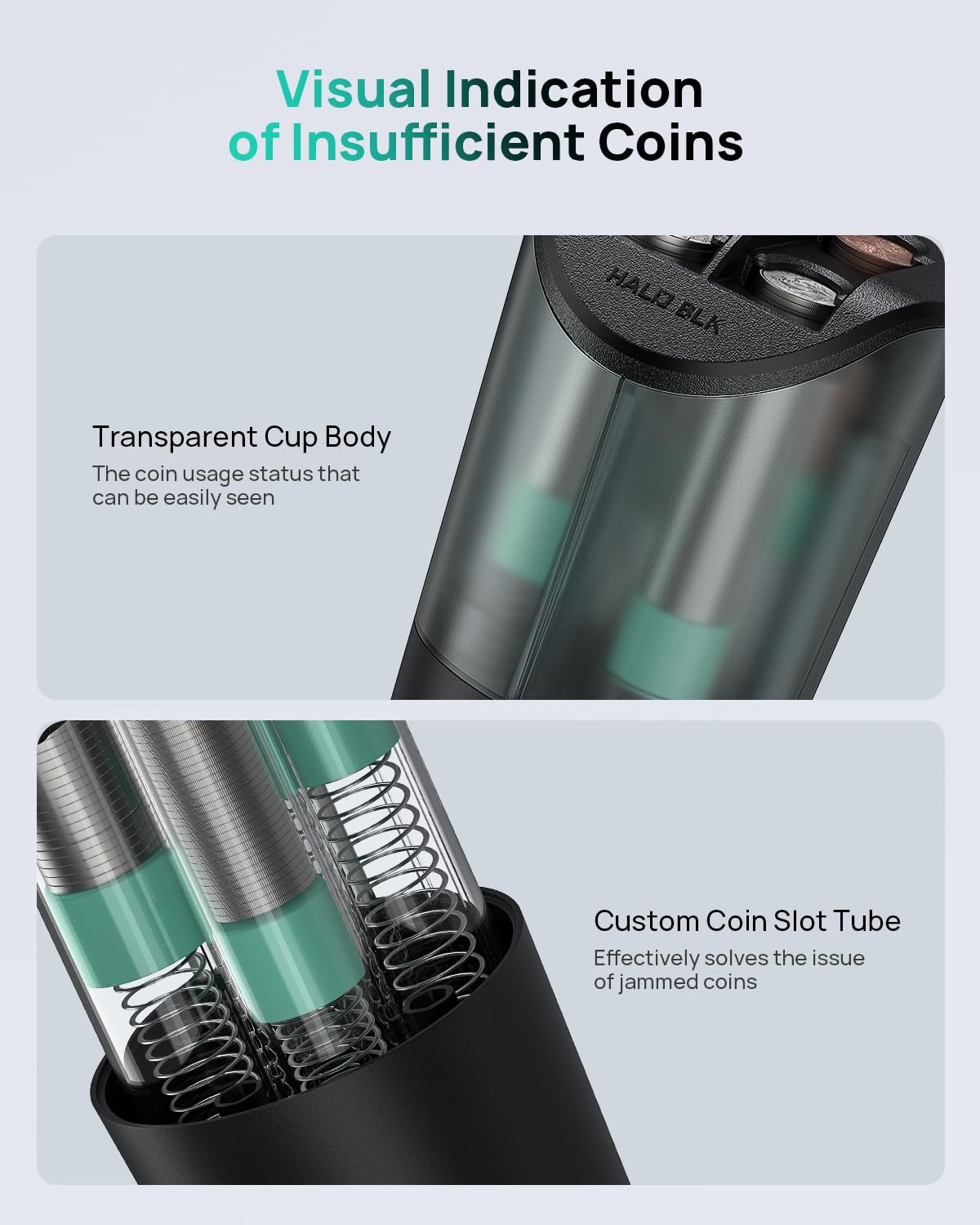 HALOBLK Large Capacity Coin Holder for Car Change Organizer, Compatible  with Most Vehicles & Trucks, Black : Amazon.ae: Automotive