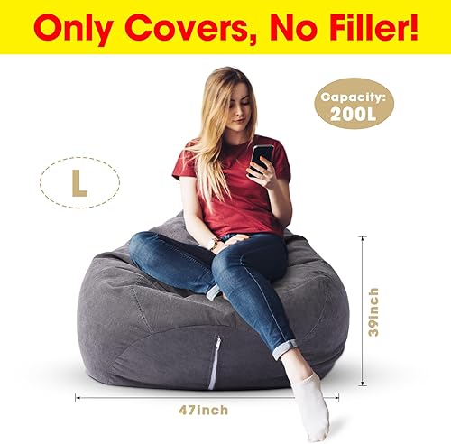 Miniatura 2 de 2 fundas para puf de almacenamiento de animales de peluche, funda para silla, funda de pana suave, puf de peluche, almacenamiento para niños y