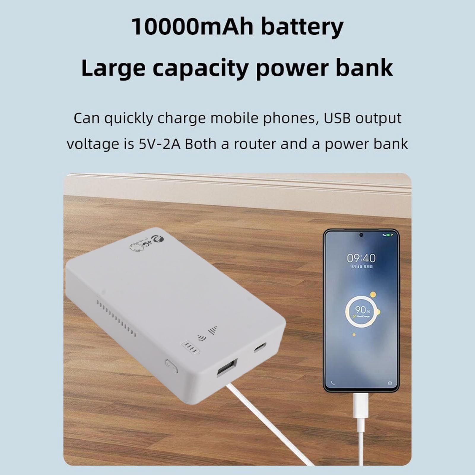 Hotspot mobile WiFi 4G LTE, router WiFi portatile sbloccato 5G con slot per scheda SIM, modem 5G batteria grande 10000MAh, supporto 10 dispositivi, router di viaggio per telefono, laptop, tablet