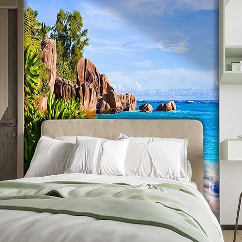Miniatura 2 de YANFENQI Papel Tapiz para Pared De Sala Elegante Seaside Ceiling Wallpaper Landscape Wall Clings Whole New Look (W) 78.7" X(H) 78.7"