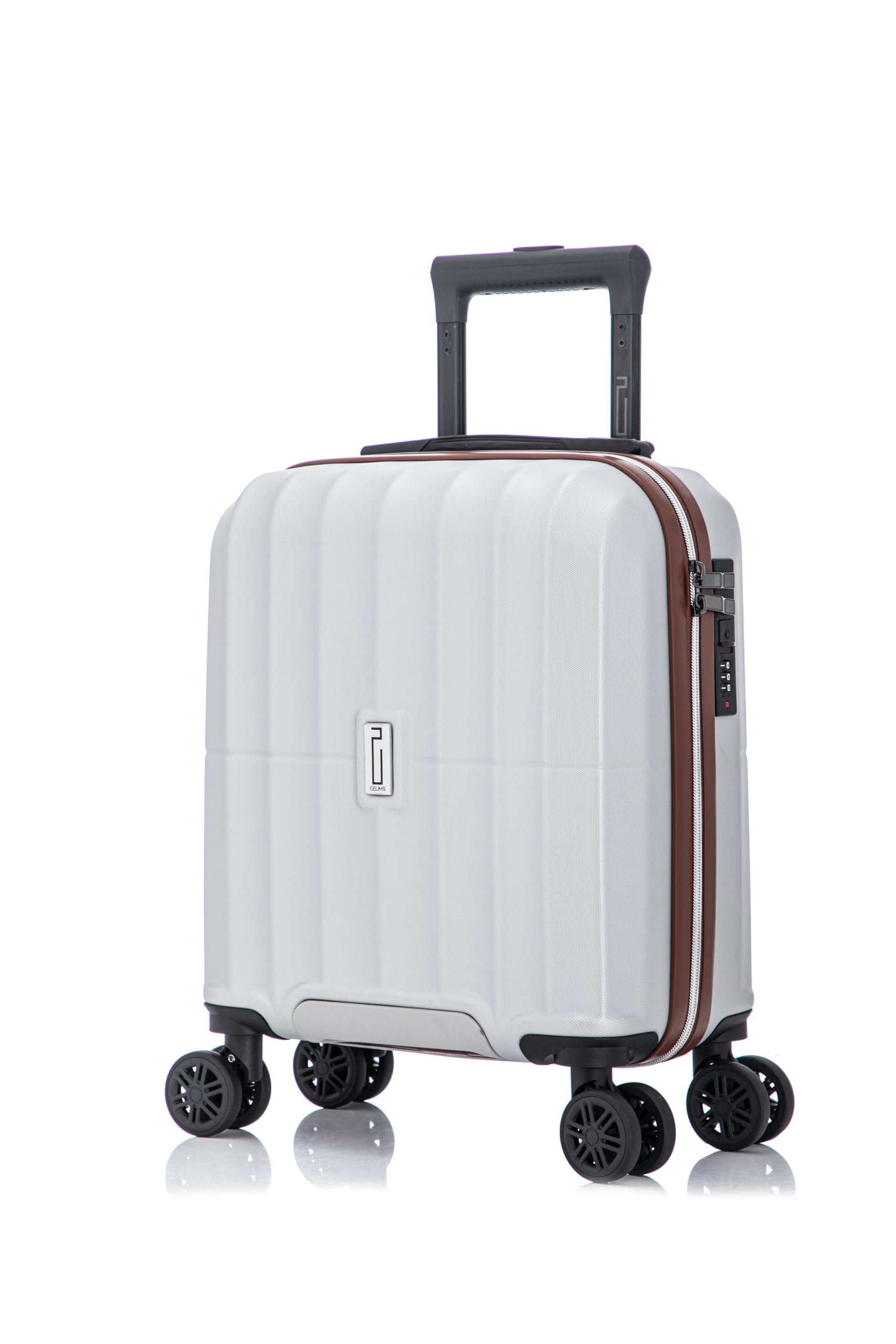 CELIMS - Maleta de Cabina 45x36x20 EasyJet y +65 Aerolíneas | Equipaje de Mano | Trolley Cabina | Doble Ruedas 360° | Ultraligera 2,2 kg | Ideal Aerolíneas Low Cost | Plata Esterlina