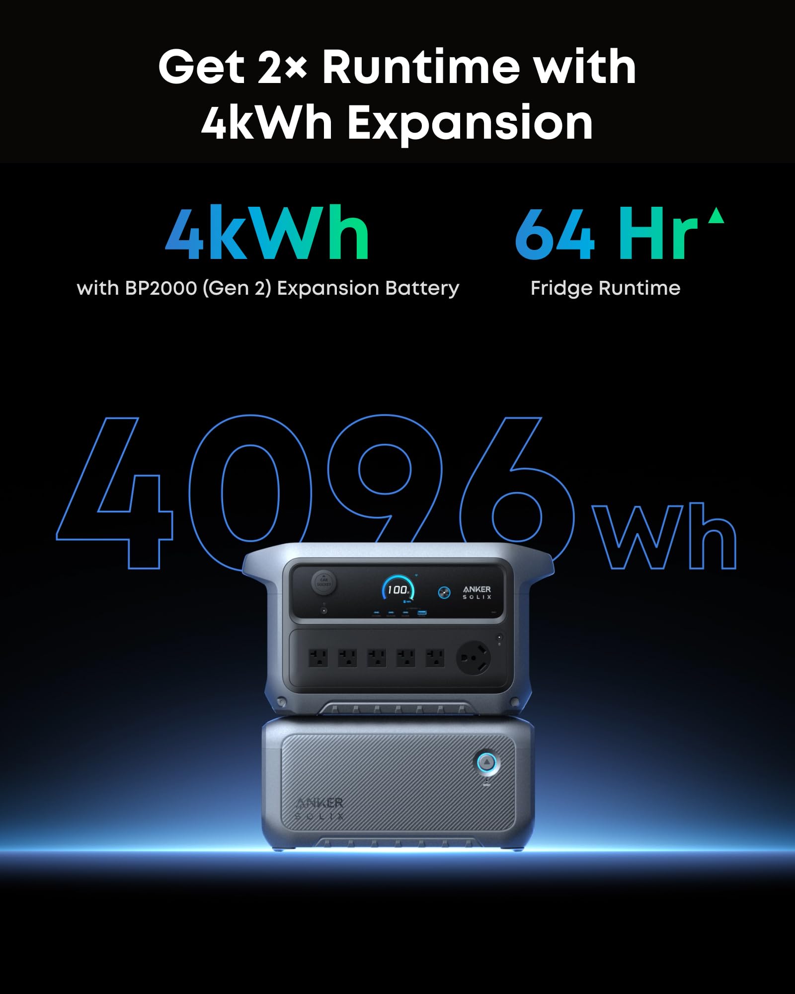 Anker SOLIX BP2000 Expansion Battery, 2,046Wh LiFePO4 Battery with 10-Year Lifespan, for Solar Generator SOLIX C2000 Series, for Power Outages, Camping, RV, Emergencies - 4
