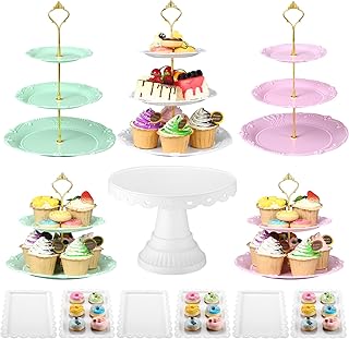 12 Pcs Dessert Table Display Stand Set Include 5 Cupcake Stand Holder Ti...