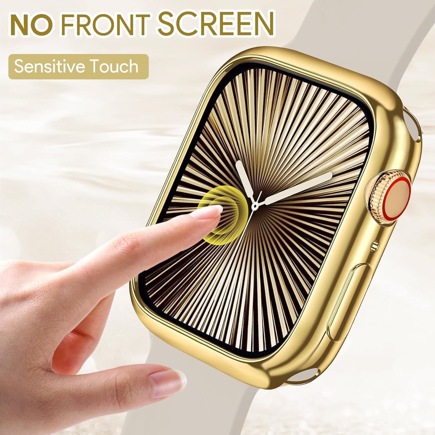 JR.DM 2 Pack 38mm Soft Flexible TPU Case Compatible for Apple Watch Series 3/2/1 Touchable Screen Lightweight Anti-Scratch All-Around Protector Thin Guard Shockproof Cover for iWatch, Gold+Clear thumbnail