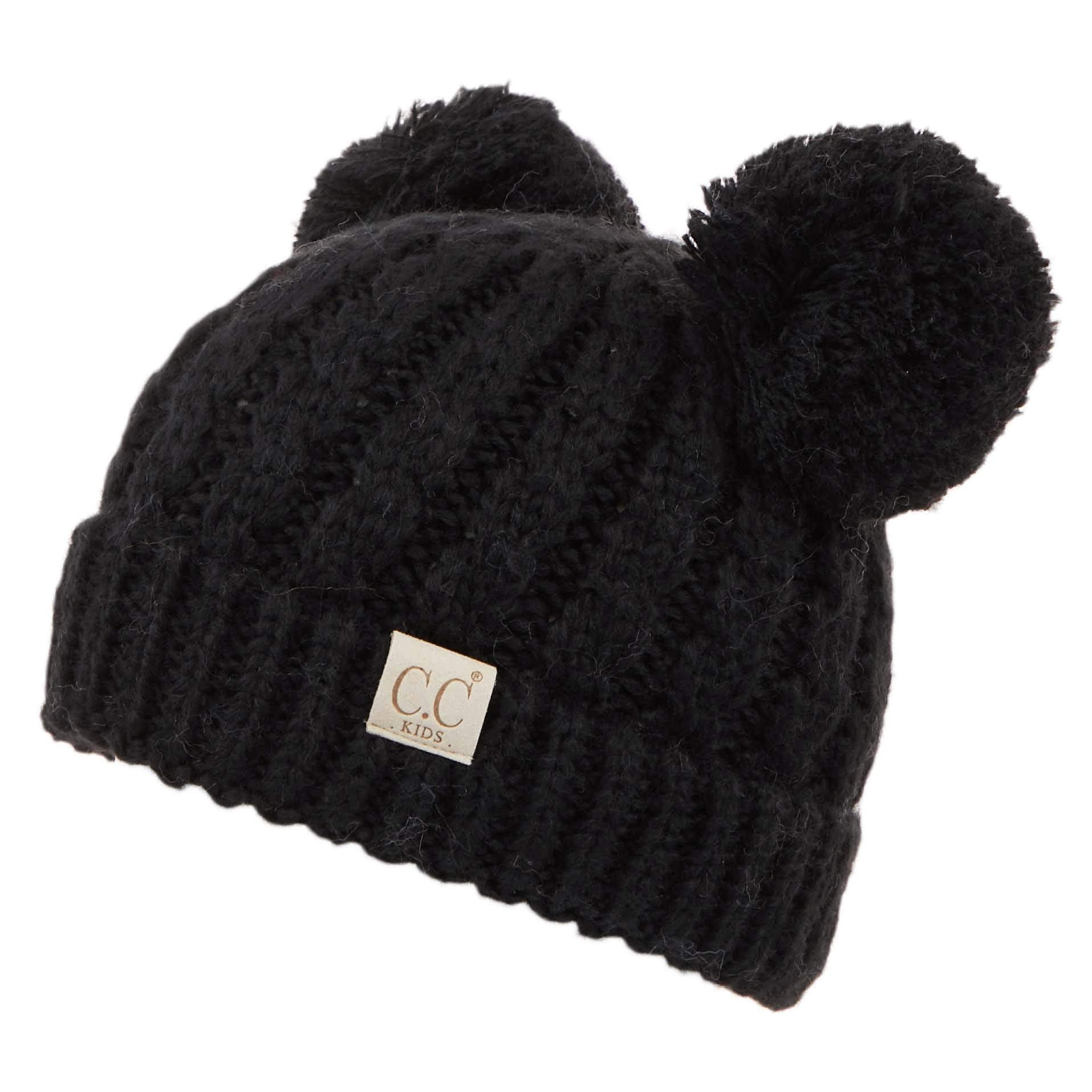 C.C Exclusives Children Kid Double Pompom Knitted Beanie for Kids Ages 2-5 (KID-23)(KID-24)(KIDS-2055)