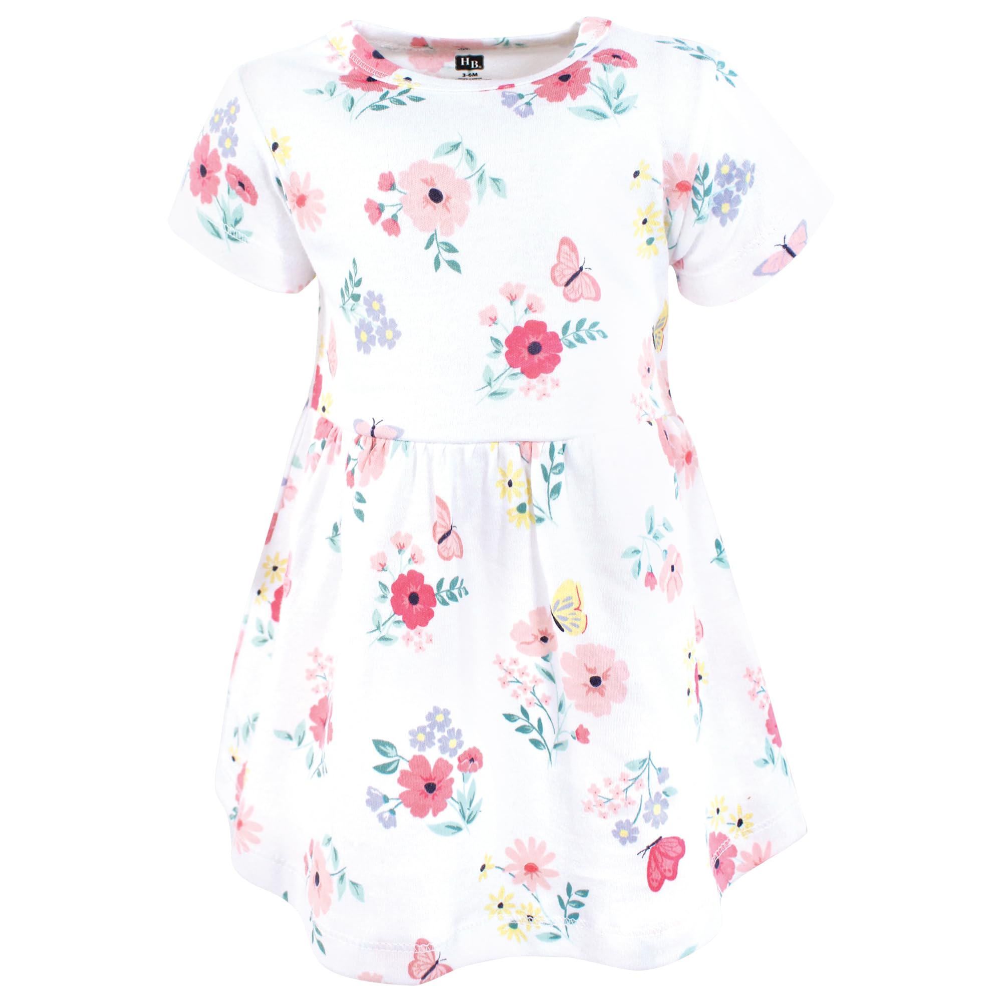 Hudson Baby Vestidos de algodón para niñas, Butterfly Floral, 4 años