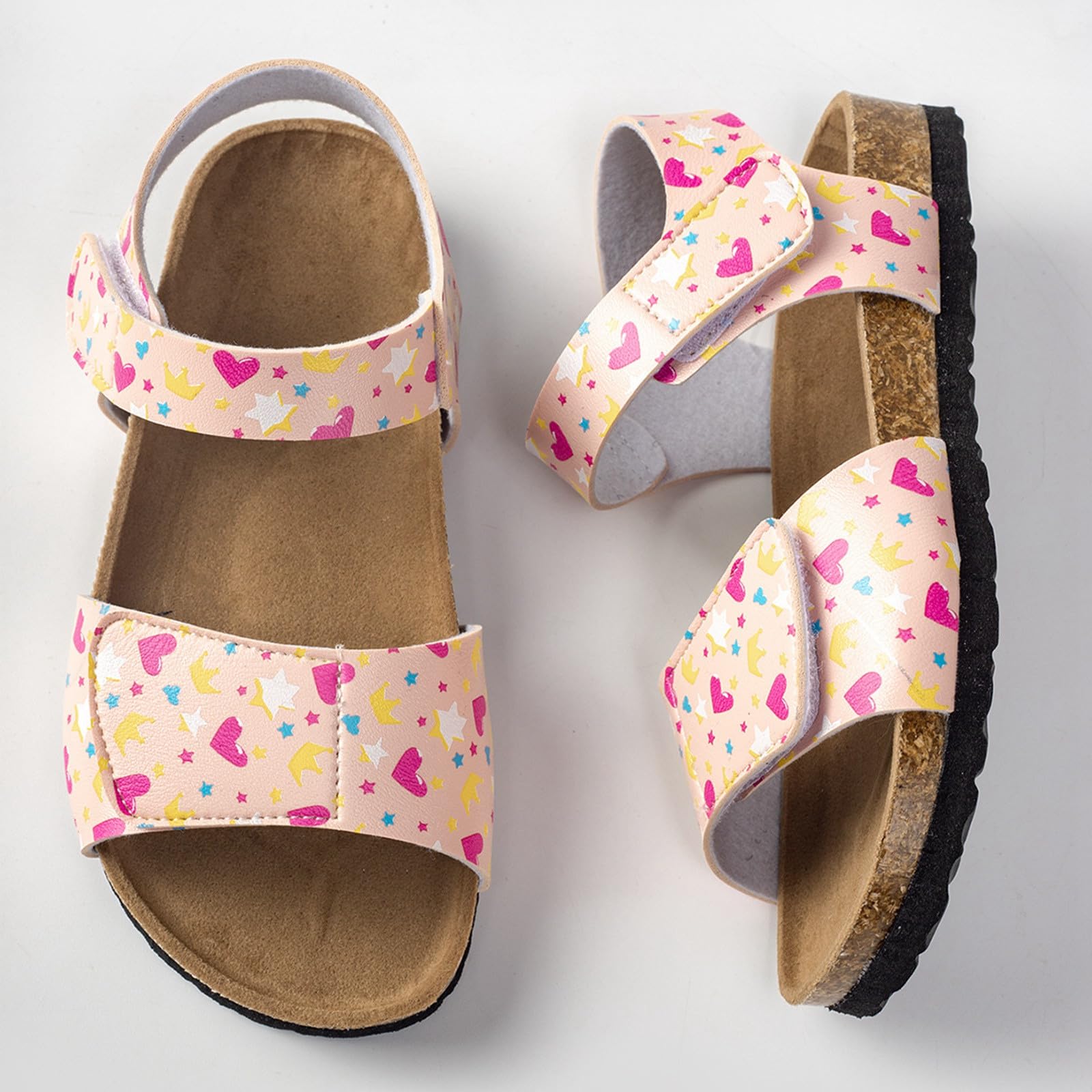 MMRTDJDR Generisch Sandalias de Verano Informales Grandes para niñas, con Forma de corazón Fresco, Planas, a la