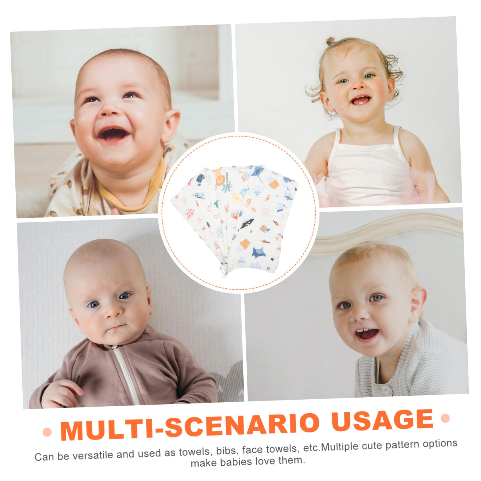 6 piezas Toallitas Muselina Niña Pañuelos Saliva Absorbentes Suaves y Multifuncionales para Cara y Eructos Diseño Infantil para Recién Nacidos y Pequeños
