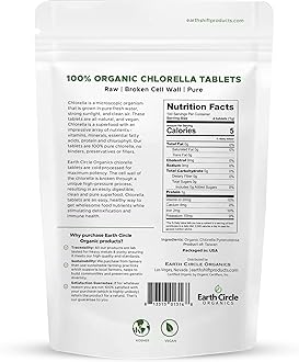 Organic Chlorella Tablets 400 Count | High Potency Chlorophyll Supplement | Pure Chlorella Pyrenoidosa | Broken Cell Wall for Maximum Absorption | Vegan, Kosher, Non-GMO Superfood - Pack of 2