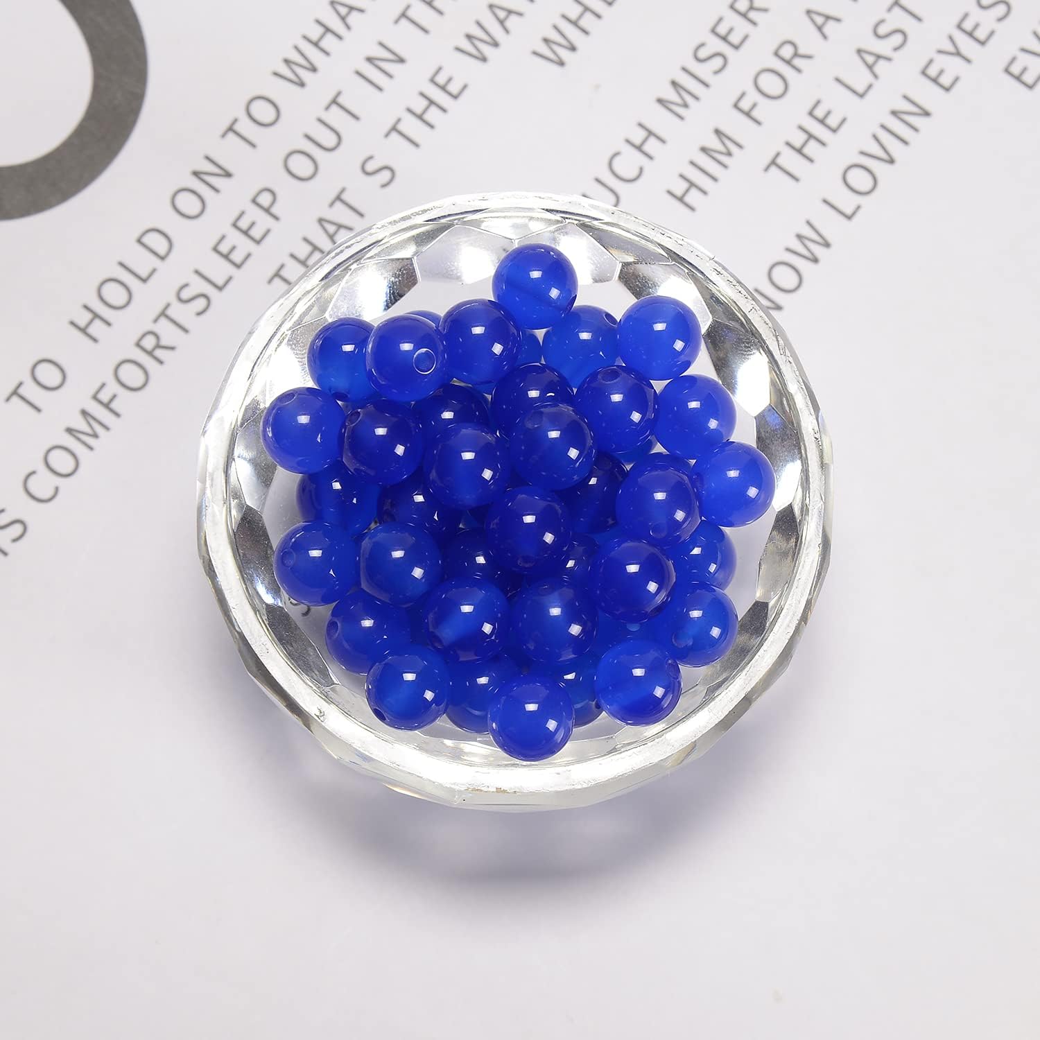 NCB 10mm Original Blue Agate Loose Semi Precious Beads Round Smooth Gemstones SpacerBeads for Jewelry Making 100PCS (10mm 100Beads, Blue Agate)
