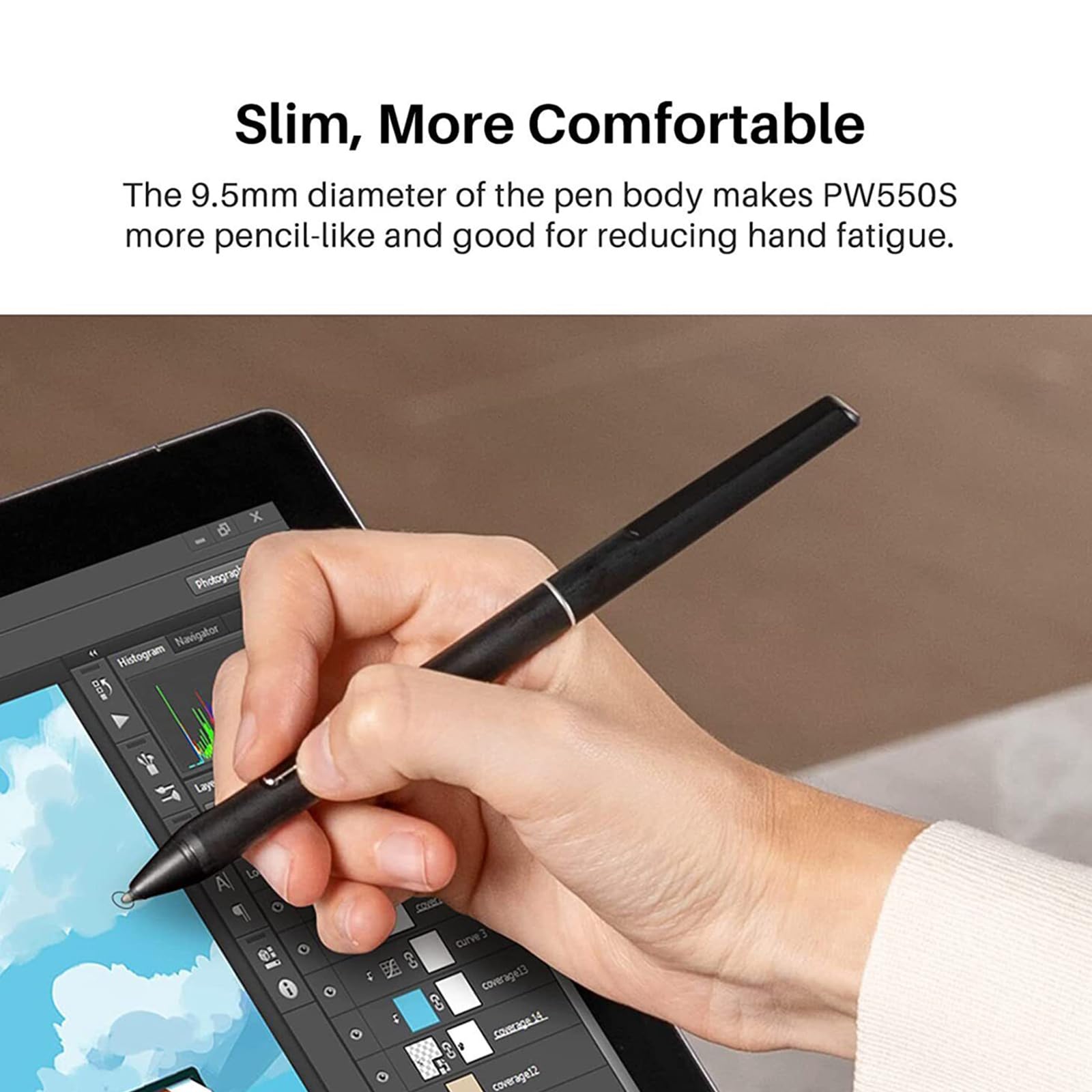 Feiner, präziser Eingabestift mit glatter Spitze für den kapazitiven Bildschirm PW550S, kapazitiver Stift, batterieloser Ersatz Eingabestift