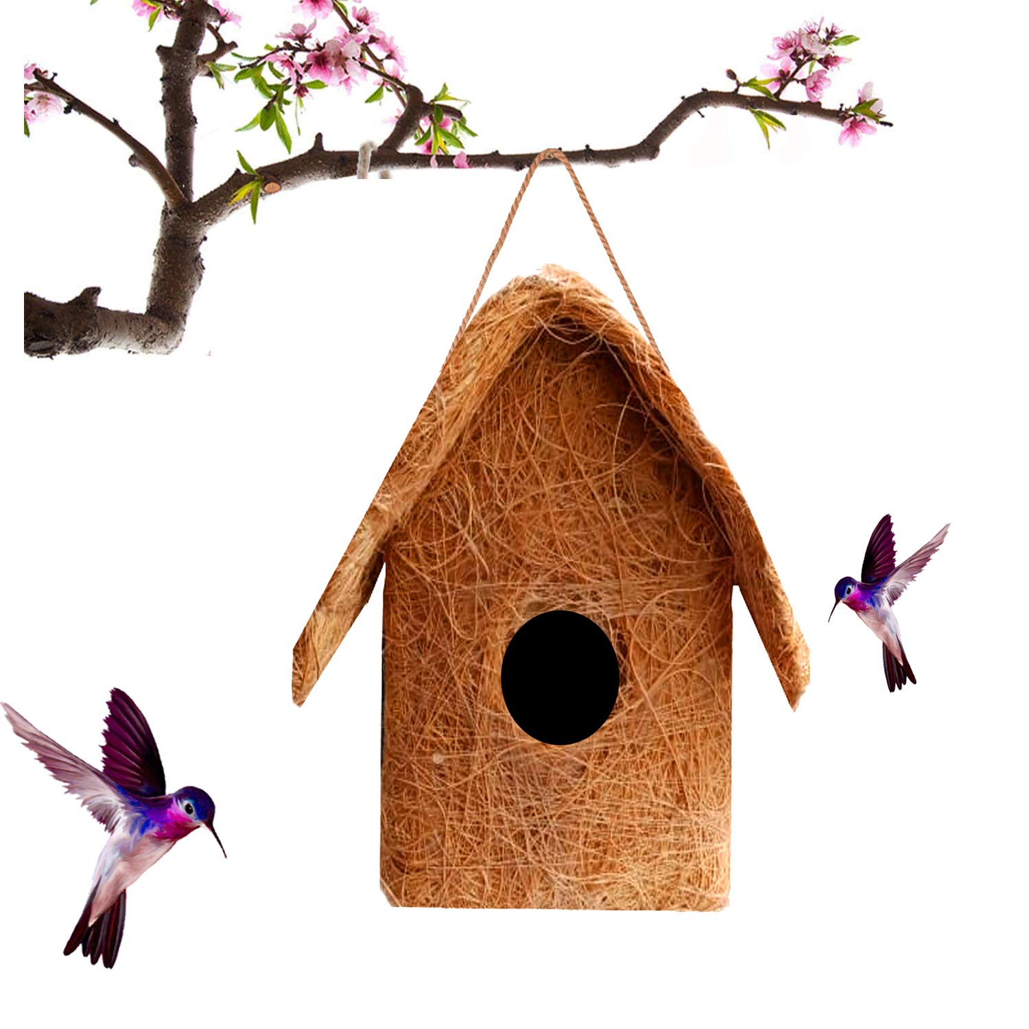 LIVEONCE Triangle Bird House -Natural Color (B08J3MWB14) Amazon Price History, Amazon Price Tracker