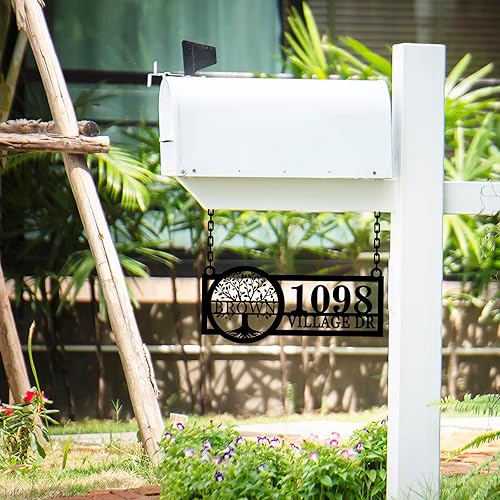 Vista 100 de Custom House Number Address Sign Personalized Metal Address Plaque Personalized Metal Sign Personalized Metal Outdoor Address Name Sign Outdoor Sign