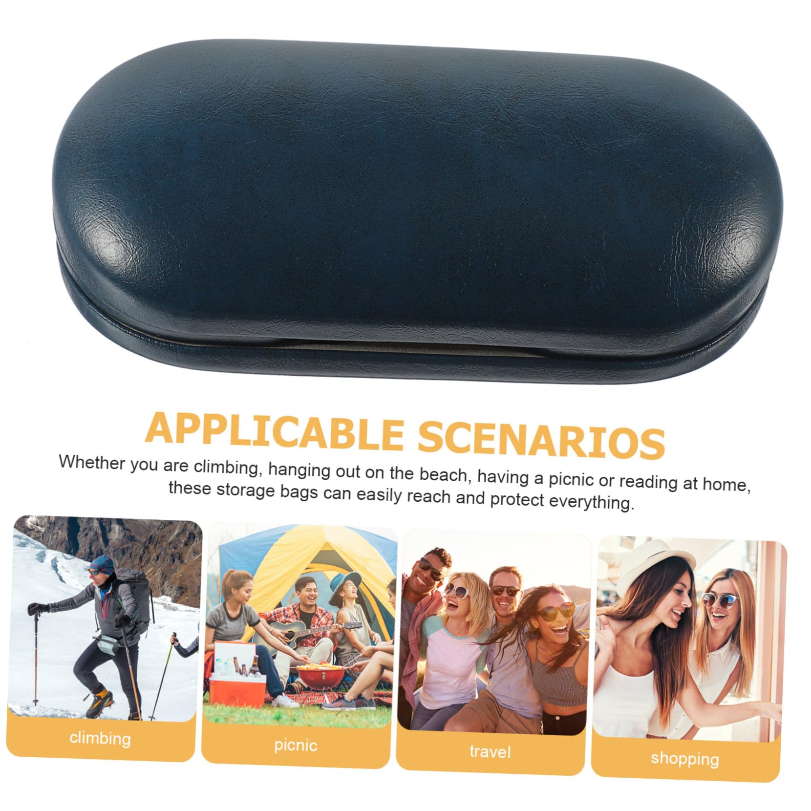 FRCOLOR 3 Sätze Doppellagiges Brillenetui Fall Gläser faltbar kontaktlinsenbehälter Lenses case Outdoor - Brillenetui Inhaber von Haushaltskontakten feines Vlies Blue