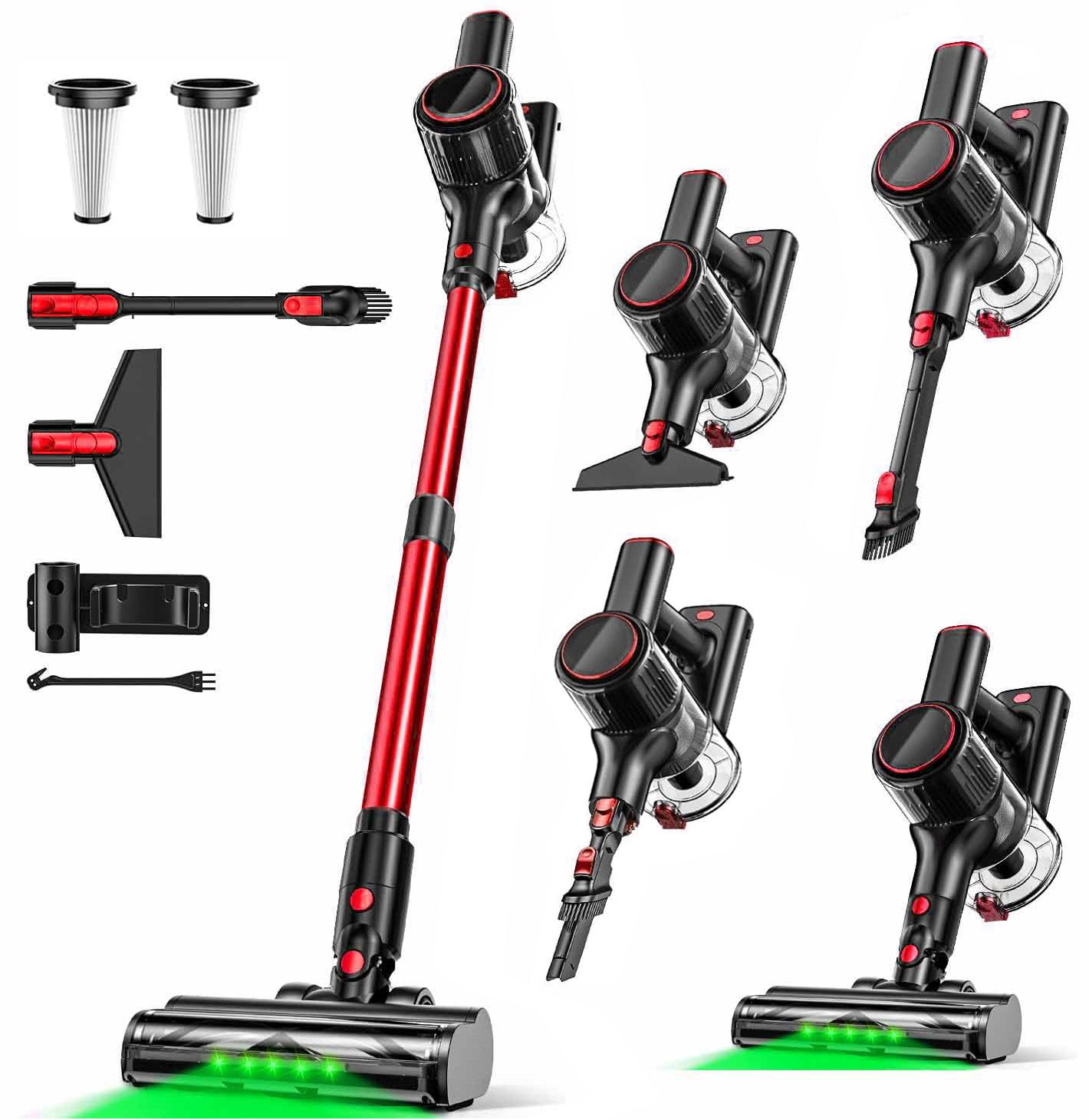 Cordless Vacuum Cleaner 45KPA 8-in-1 Vacuum Cleaners for Home 50Mins Runtime Anti-Tangle Stick Vacuum with LED Display Rechargeable