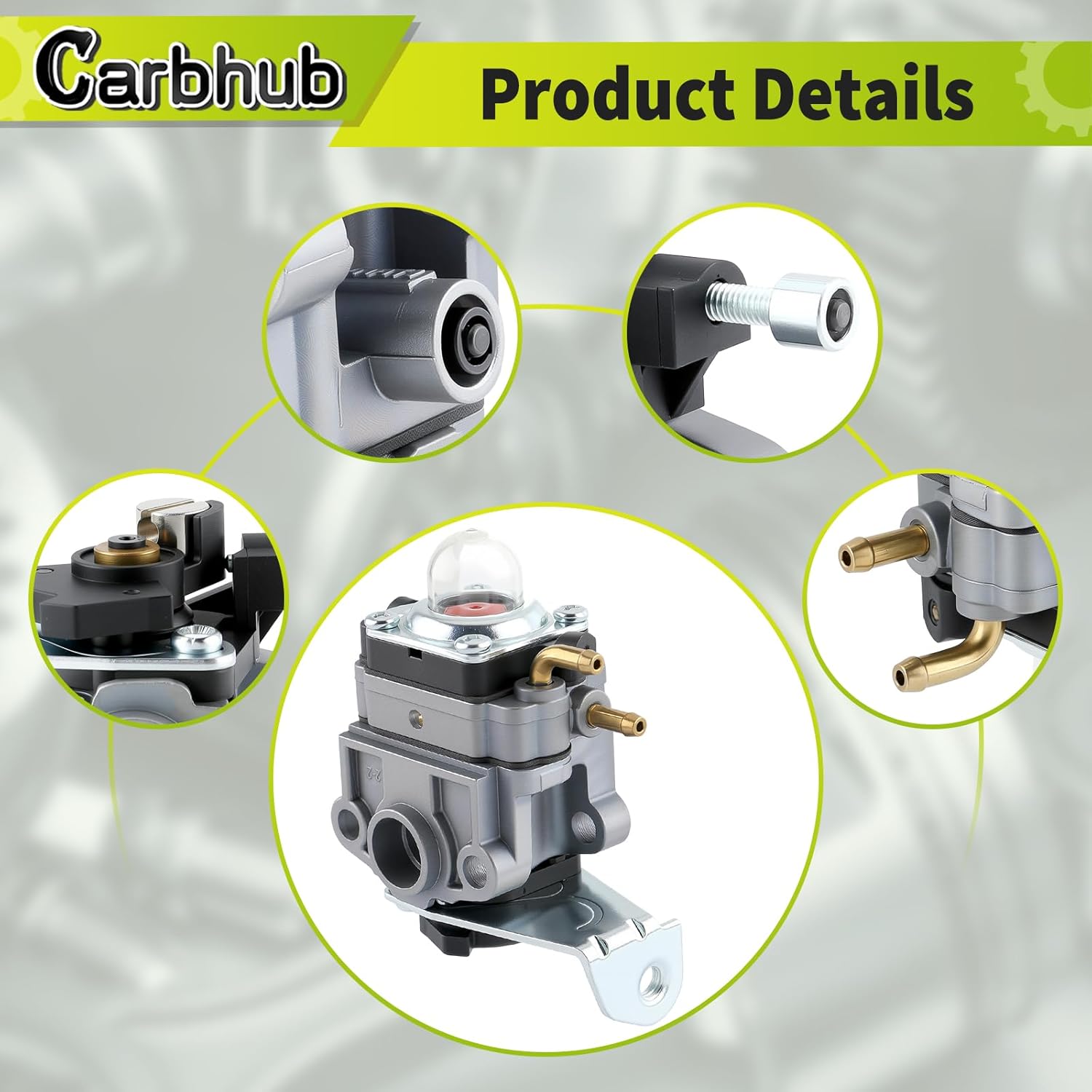 Close-up details of carburetor components