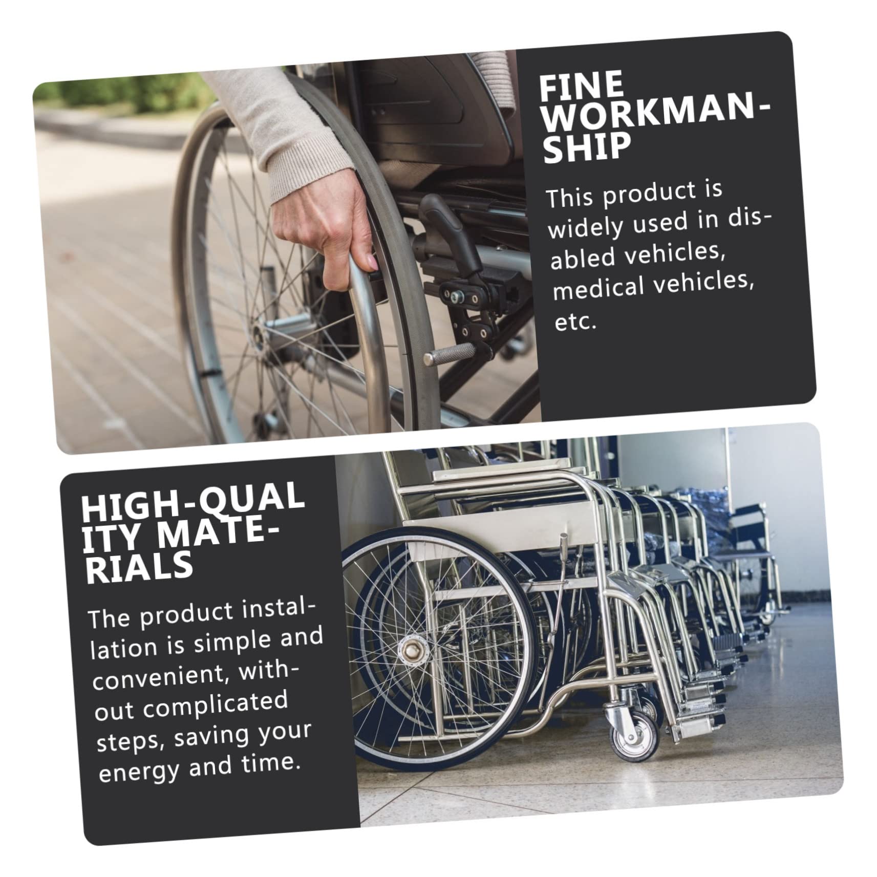 TOVINANNA Wheelchair Accessories Wheelchair Wheel Axle Wheelchair Wheels Stroller Wheels Replacement Drive Walker Parts Wheel Replacement for Wheelchairs Scooter Basket Steel Replaceable