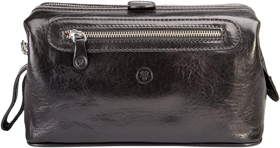 Maxwell ScottMens Quality Leather Large Wash Bag | The Duno Large | Handmade in Italy