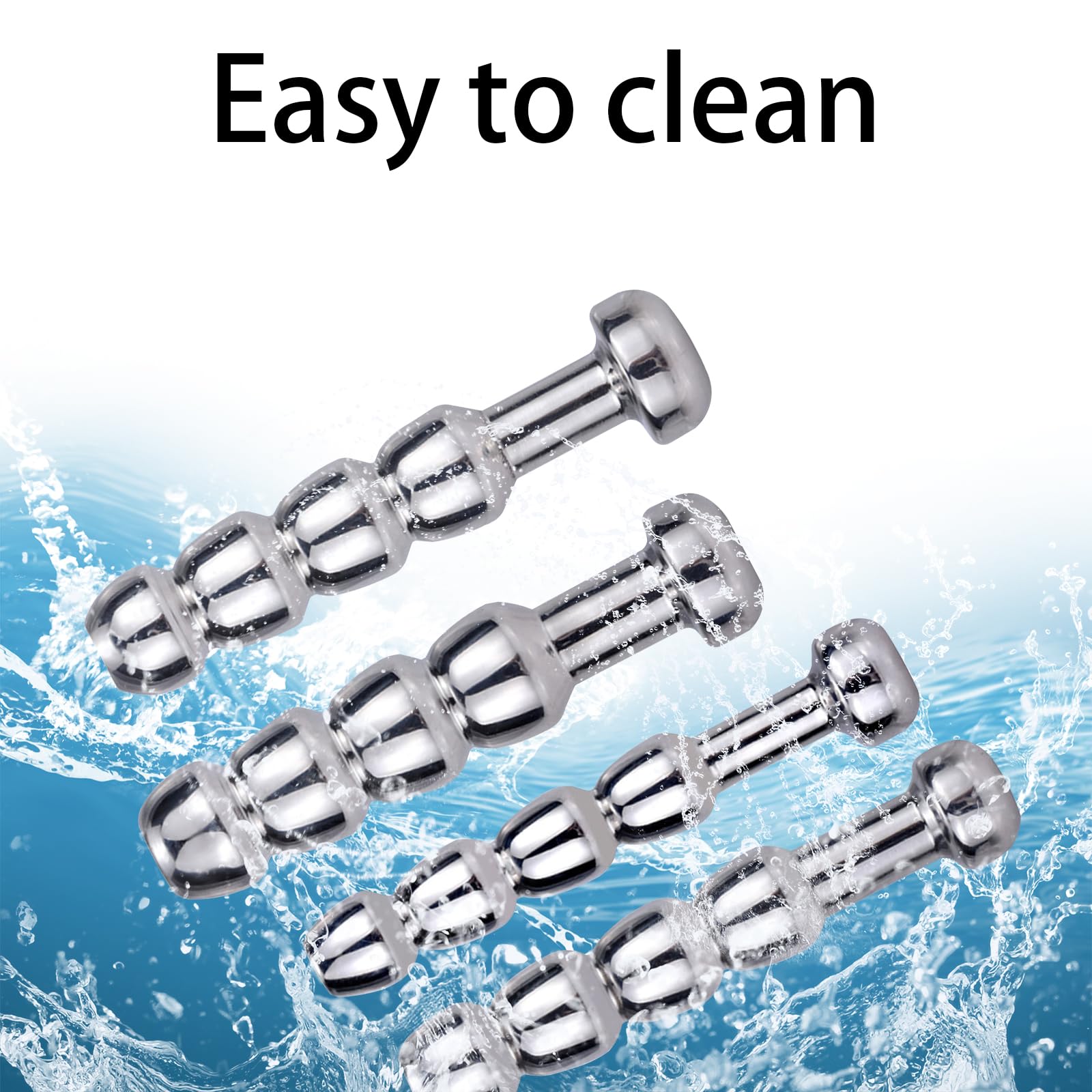 BDSMJOY Set di Dilatatori Uretrali in Acciaio inox, Pene Plug Perle per massaggio uretrale, Masturbatore uretrale sonde uretrali dilatatore per uomini (Φ8mm+9mm+10mm+11mm)